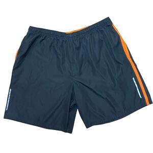TEK Gear Mens XL Athletic Shorts Grey Orange Reflective Details Running Workout